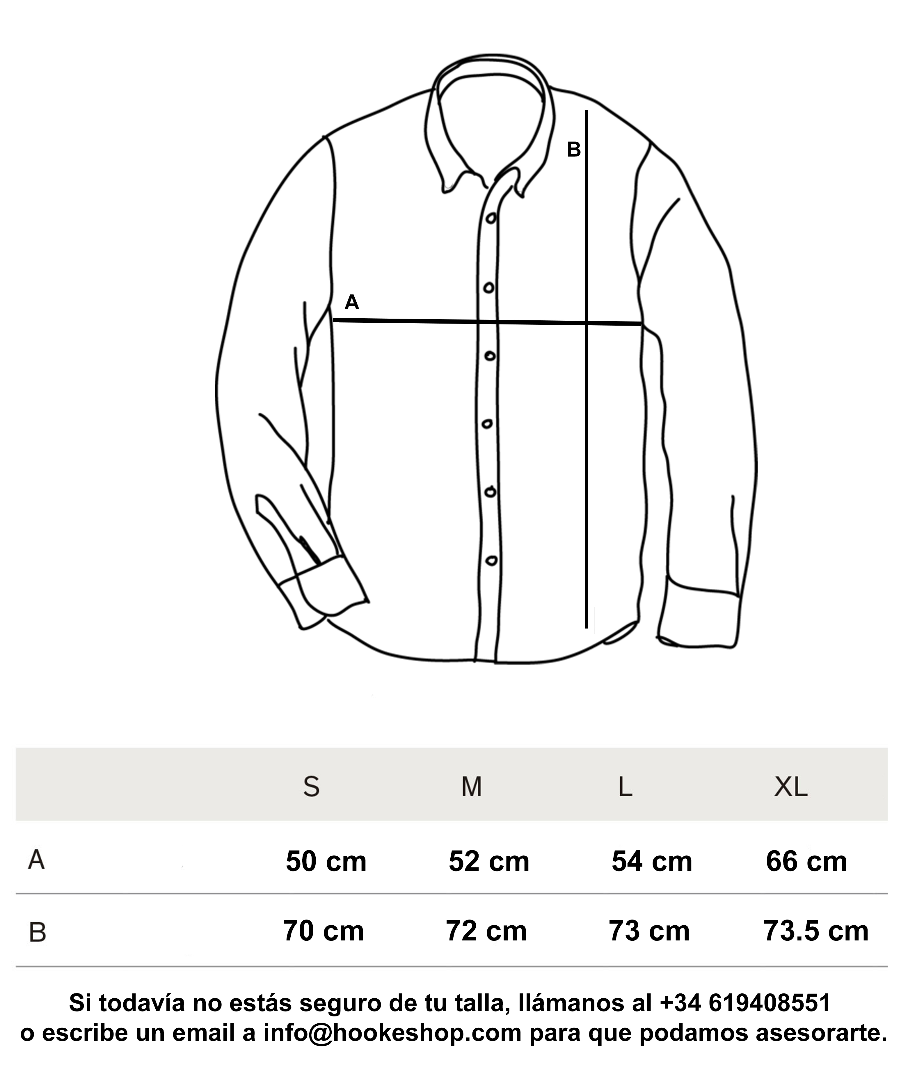 Guía de tallas Camisa 2019
