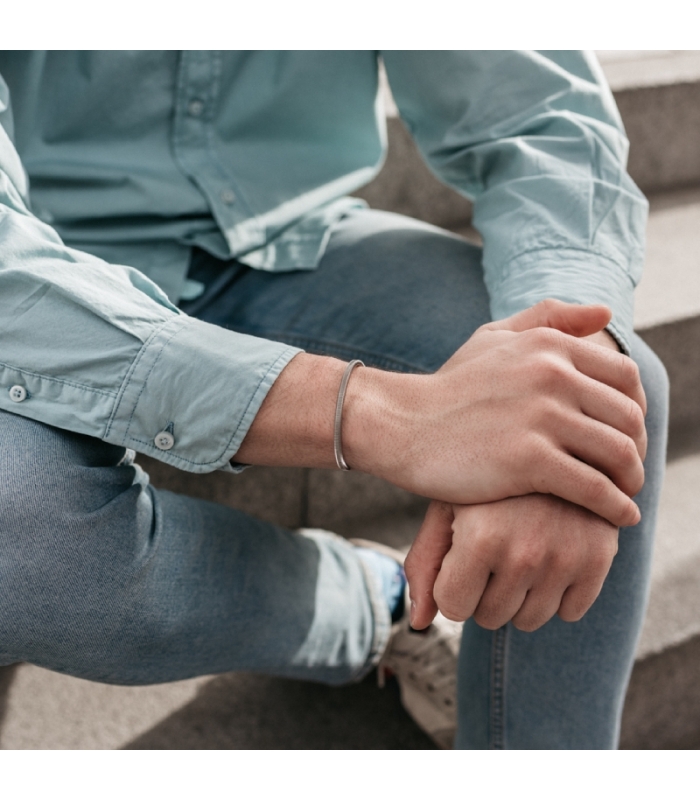 Striped Stainless Steel Cuff