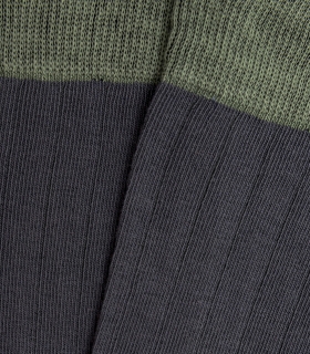 Calcetines Canalé Gris Y Verde Hook