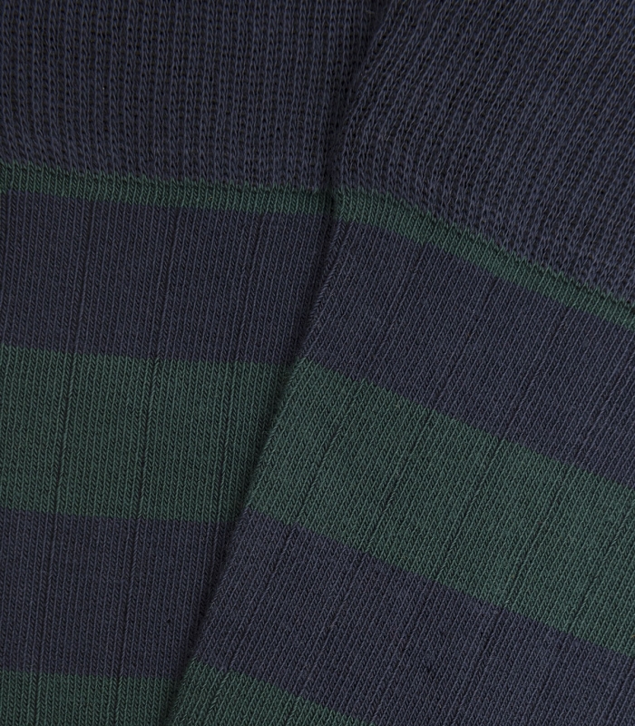 Detalle Calcetines Canalé Rayas Azul y Verde
