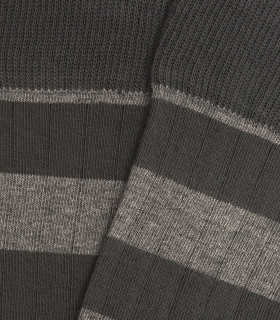 Grey Striped Ribbed Socks Hook