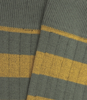 Calcetines Canalé Rayas Verde y Amarillo Detalle