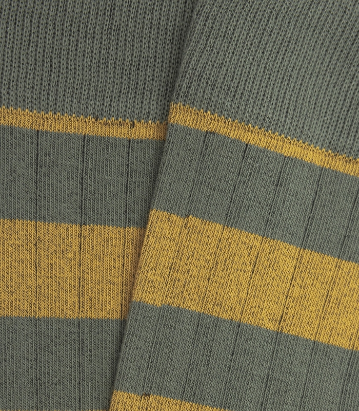 Calcetines Canalé Rayas Verde y Amarillo Detalle