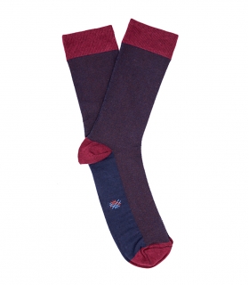 Burgundy And Blue Herringbone Socks Hook