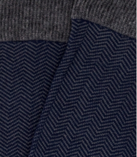 Calcetines Espiga Azul y Gris Detalle