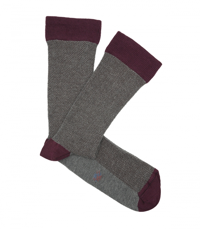 calcetines-hook-espiga-gris-burdeos