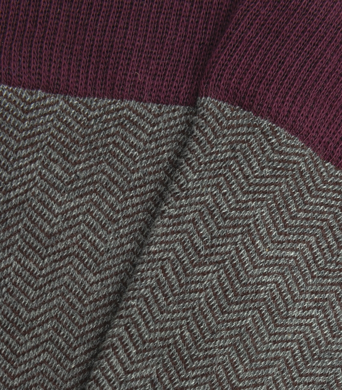 Grey-And-Burgundy-Herringbone-Socks