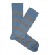 Light Blue And Grey Striped Ribbed Socks
