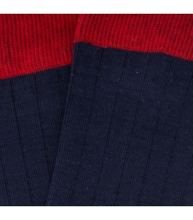 Blue And Red Ribbed Socks