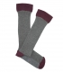 Gray and Burgundy Herringbone Knee High Socks