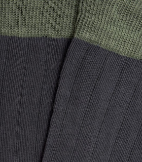 Calcetines Altos Canalé Gris y Verde