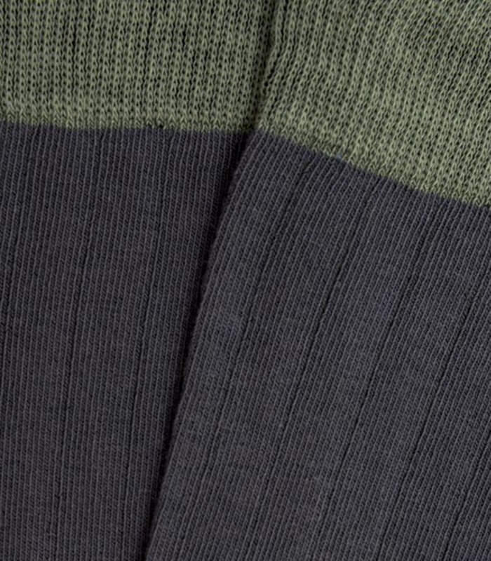 Calcetines Altos Canalé Gris y Verde