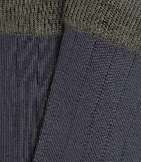 Blue and Gray Ribbed Knee High Socks