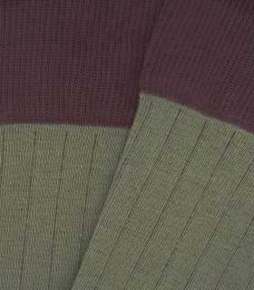 Calcetines Altos Canalé Verde y Burdeos