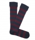 Blue and Burgundy Striped Ribbed Knee High Socks
