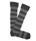 Gray Striped Ribbed Knee High Socks