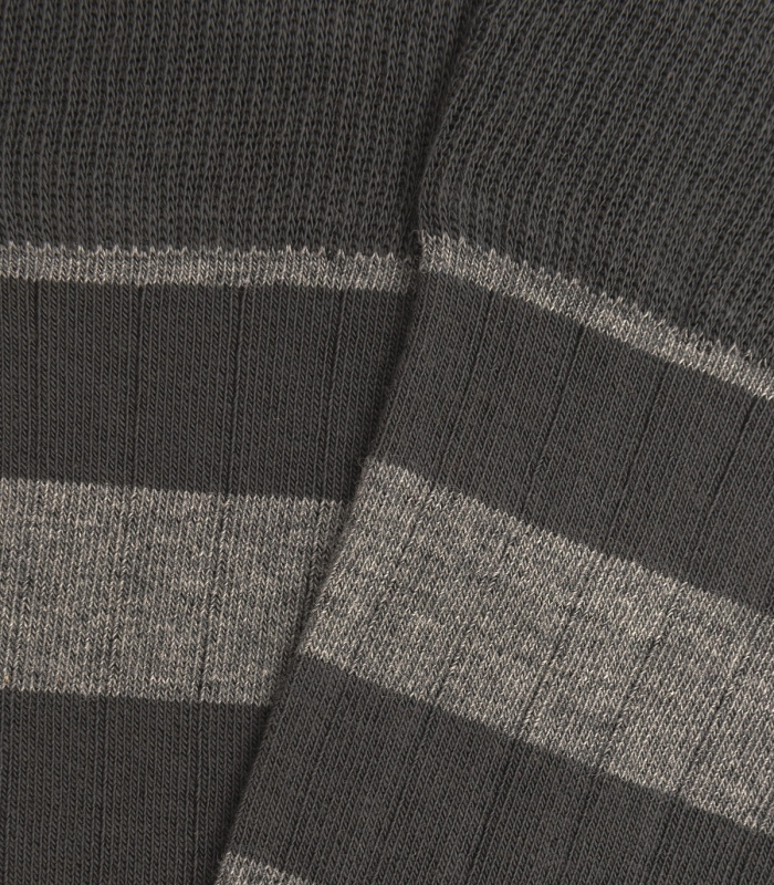 Gray Striped Ribbed Knee High Socks
