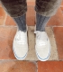Grey and Light Blue Ribbed Socks