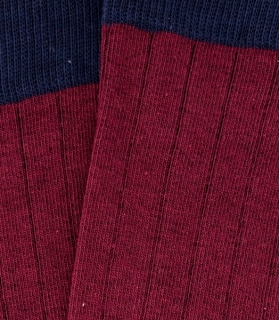 Burgundy And Blue Ribbed Socks