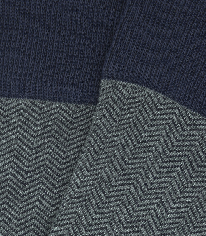 Grey And Blue Herringbone Socks