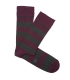 Green And Burgundy Striped Ribbed Socks