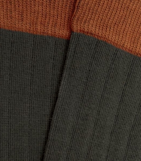 Calcetines Altos Canalé Verde Y Naranja