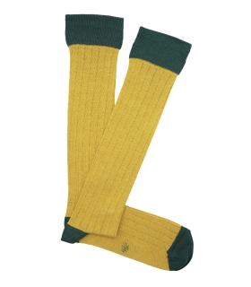 Calcetines Altos Canalé Amarillo Y Verde
