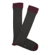 Gray And Burgundy Ribbed Knee High Socks