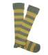 Yellow And Green Striped Ribbed Knee High Socks