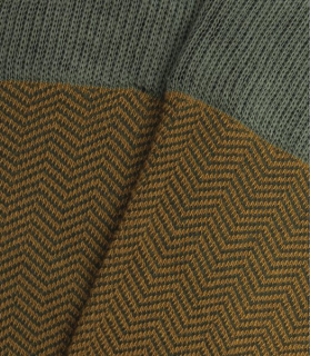 Green And Yellow Herringbone Knee High Socks