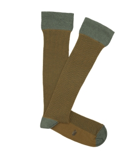 Calcetines Altos Espiga Verde Y Amarillo