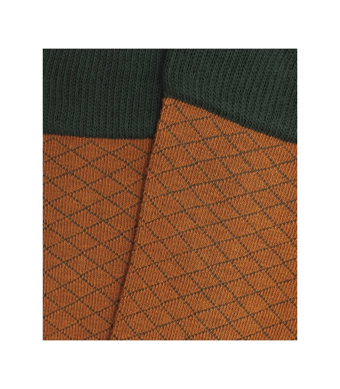 Orange And Green Small Rhombus Knee High Socks