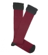 Red And Gray Ribbed Knee High Socks