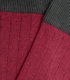 Red And Gray Ribbed Knee High Socks