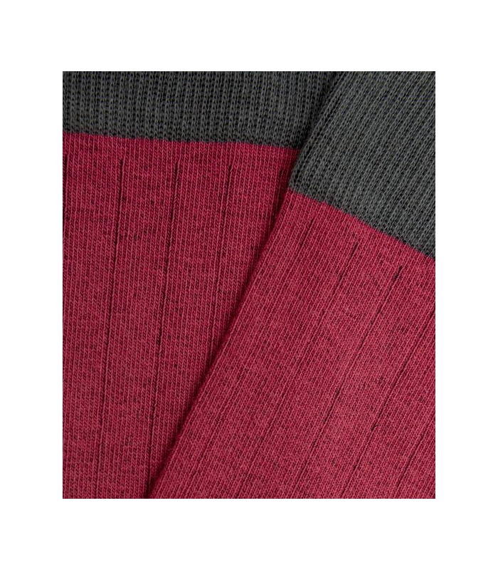 Calcetines Altos Canalé Rojo Y Gris