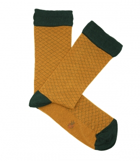 Orange And Green Small Rhombus Socks