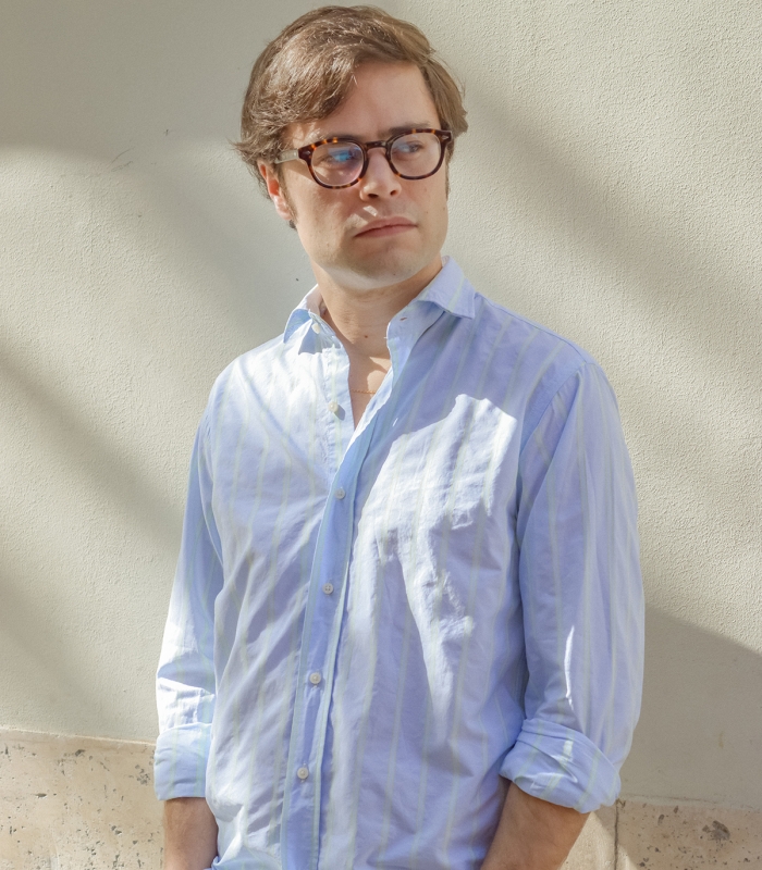 Blue And Green Striped Cotton Shirt
