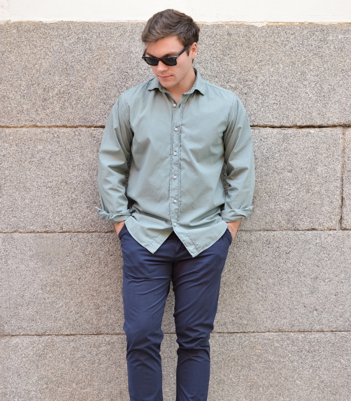 Washed Khaki Poplin Shirt