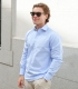 camisa polera oxford azul hombre hook