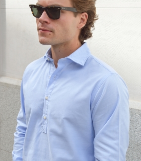 camisa polera oxford azul hombre hook
