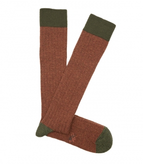 Tile and Green Wool Socks