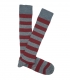 Burgundy and Blue Striped Wool Socks
