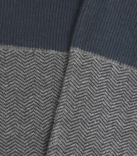 Gray and Blue Herringbone Knee High Socks