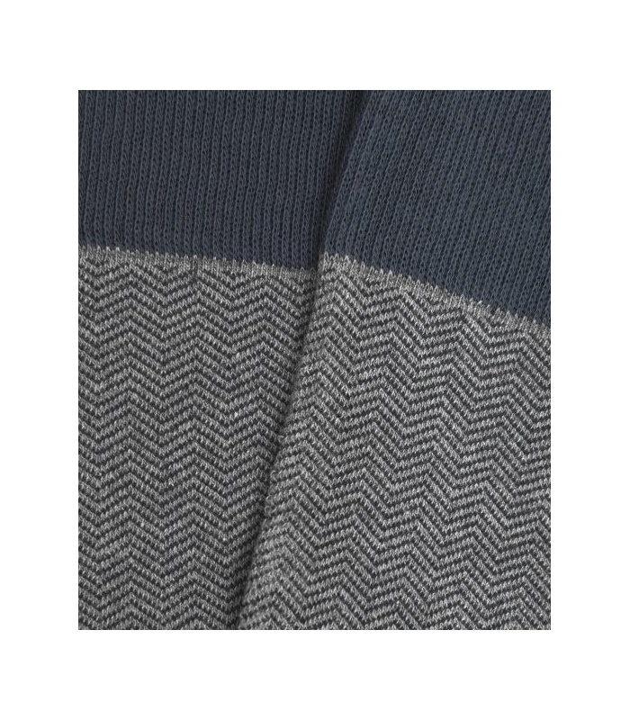 Gray and Blue Herringbone Knee High Socks