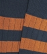Calcetines Altos Canalé Rayas Azul y Naranja
