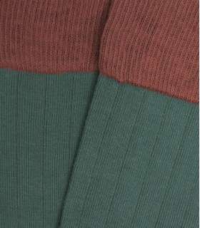 Calcetines Altos Canalé Verde y Teja