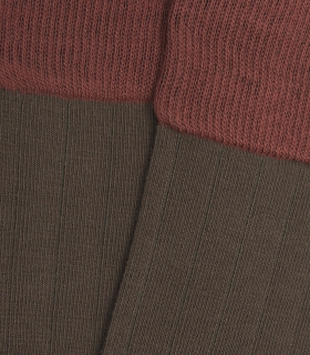 Brown and Caldera Ribbed Knee High Socks