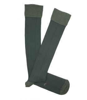 Green Ribbed Knee High Socks