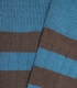 Light Blue and Brown Striped Ribbed Socks