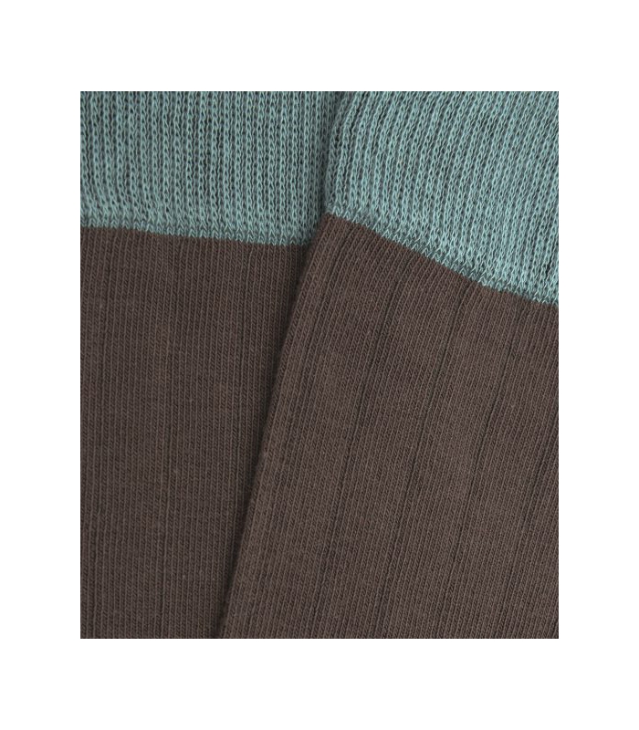 Brown and Blue Ribbed Socks